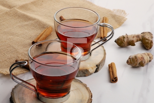 Healthy Detox Tea with Cinnamon and Turmeric for Immunity