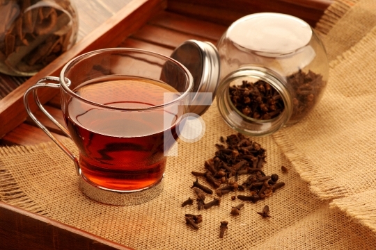 Healthy Green Tea with Ingredients - Cloves