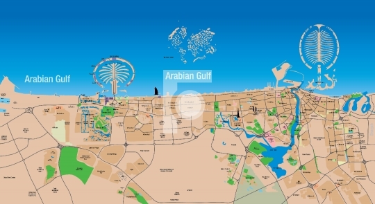 High Resolution Dubai Map - JPG Format