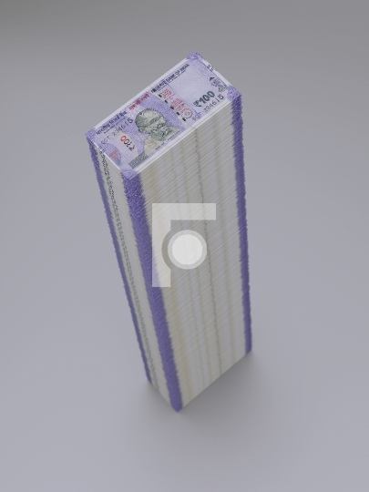 Huge Stack of Indian Rupee 100 Currency Note - 3D Illustration