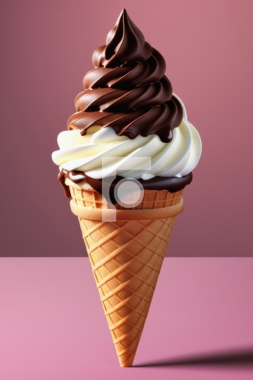 Ice Cream Cone Chocolate Free Photo - AI Generative