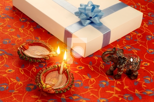 Indian Festival Diwali Diya with Gift Box