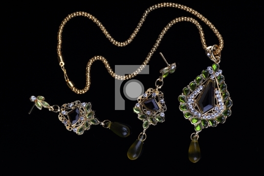 Intricate Indian Gold Jewelry - Necklace and Earrings