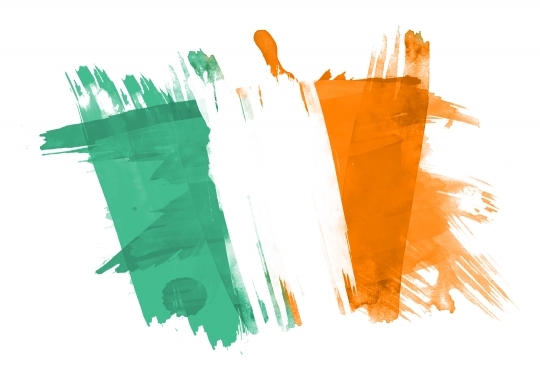 Ireland Flag painted in White Background