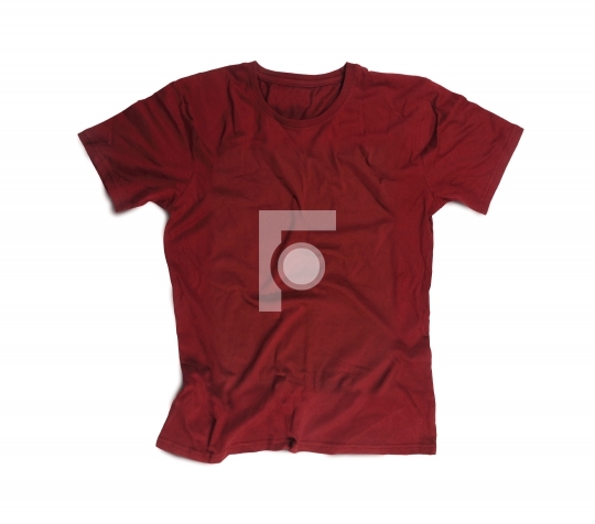 Maroon Blank T-shirt for Mockup Isolated on White