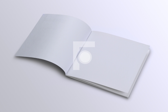 Open  White Blank Brochure Magazine Cover for Mock up