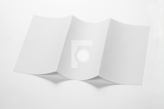 Open White Blank Folded Trifold DL Flyer for Mock up