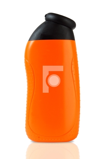 Orange plastic bottle