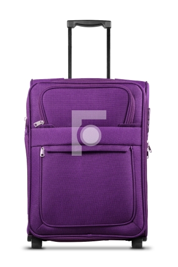 Purple Suitcase Isolated on White Background