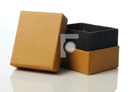 Recycled Brown Card Board Box for Mockup Isolated