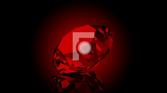 Red Ruby on dark background - 3D Render Illustration