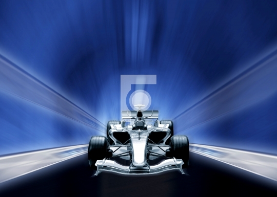 Speeding Formula one car Illustration Stock Photo