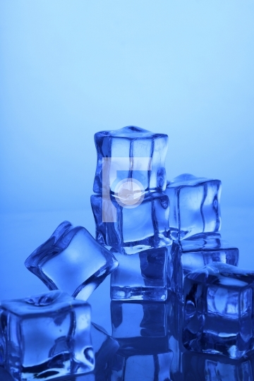 Stack of Transparent Ice Cubes