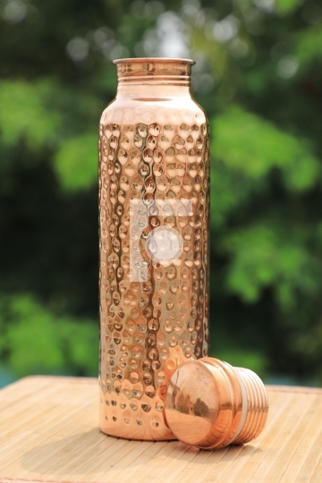 Traditional Indian Hammered Copper Water Bottle for Good Health