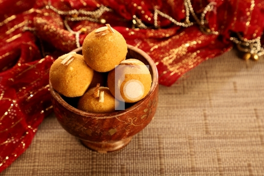 Traditional Indian Sweet - Round Balls made of Gram Flour