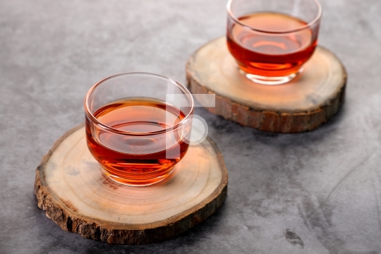 Two cups of Tea on wooden blocks - Free Photo