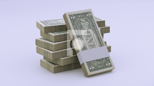 United States of America Dollar Bundles - 3D Illustration