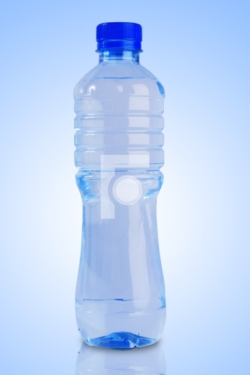 Water bottle in a light blue background