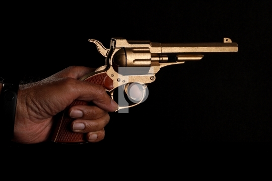 Weapon Pistol or Gun in a Hand - Crime Scene, Killing Concept