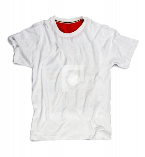 White Blank T-shirt for Mockup Isolated on White