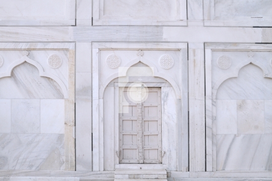 White Closed Door in Taj Mahal, Agra, Uttar Pradesh, India