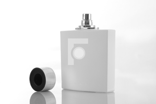 White Perfume Bottle with Cap for Mockups