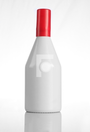 White Perfume Bottle with Red Cap for Mockups