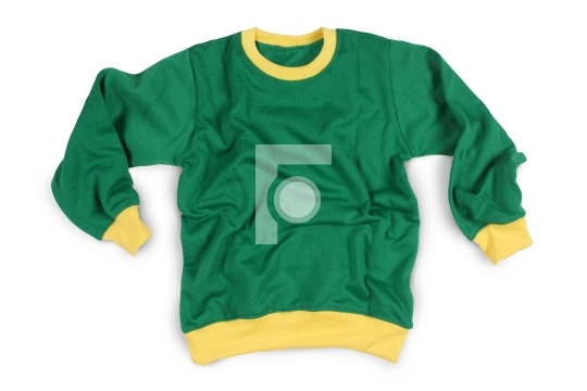 Winter Wear Full Sleeve T-Shirts Mockup in Green Yellow Color