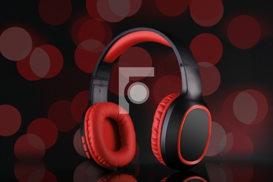 Wireless Bluetooth Headphones Music in Red and Black Color with 