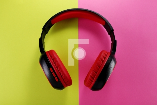 Wireless Headphones Gadget on Colorful Background
