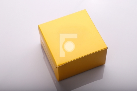 Yellow Blank Paper Box for Food - Burger or Product Packaging Mo