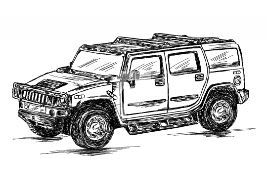 4x4 Sports Utility Vehicle SUV Vector Stock Illustration