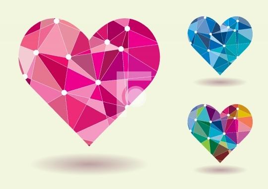 Abstract Heart Shape Colorful Vector Illustration