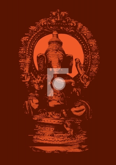 Auspicious Lord Ganesha Hindu God Vector Illustration