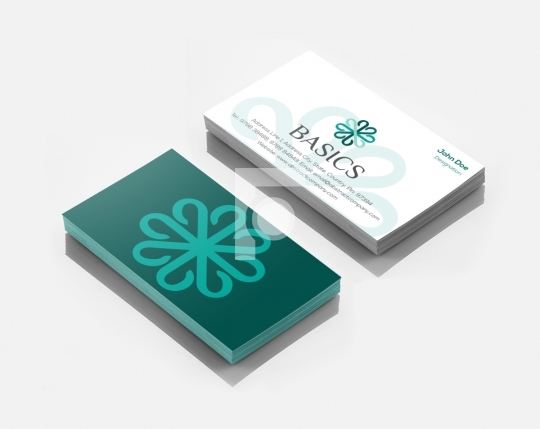 B Letter Basics Logo Design & Business Card Template for Startup
