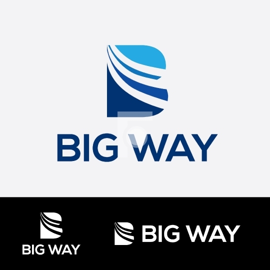 B Letter Logo - Big Way Routes Travel Company Logo Template