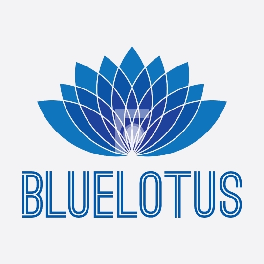 Blue Lotus Flower Design - Logo Vector Royalty Free License
