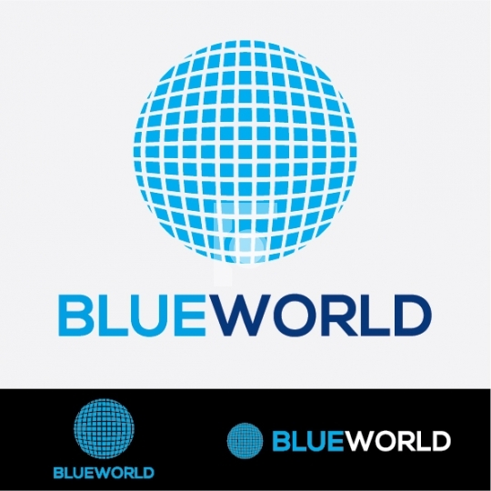 Blue World Globe Logo - Readymade Company Logo Design
