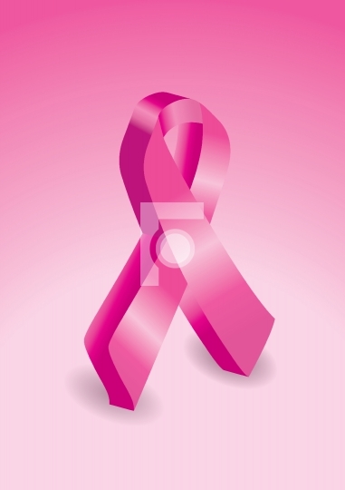breast cancer awareness ribbon in 3d