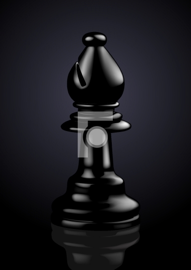 Chess Black Bishop - Vector Illustration