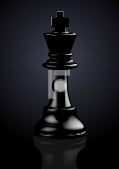 Chess Black King - Vector Illustration