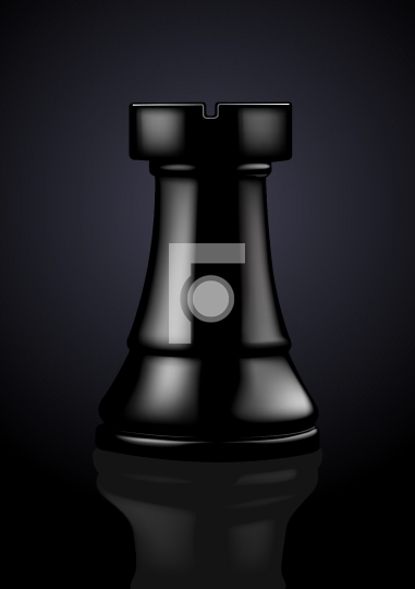 Chess Black Rook - Vector Illustration