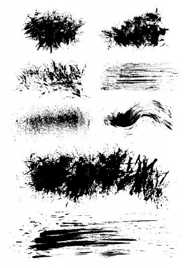 Detailed Brush Strokes Grunge Textures - Vector Illustration 