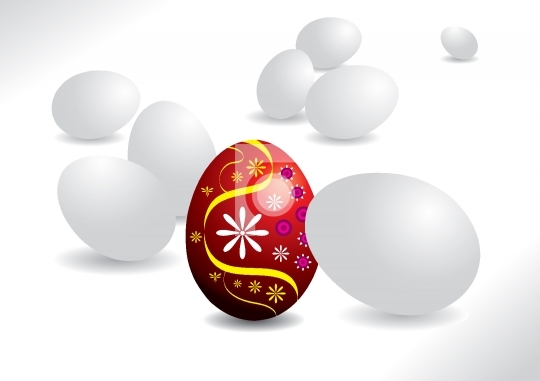 Easter egg - All white egg and one unique red egg