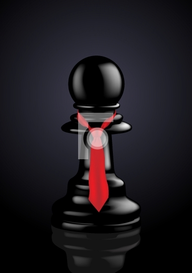 _exec_utive Pawn with Red Tie - Vector Illustration