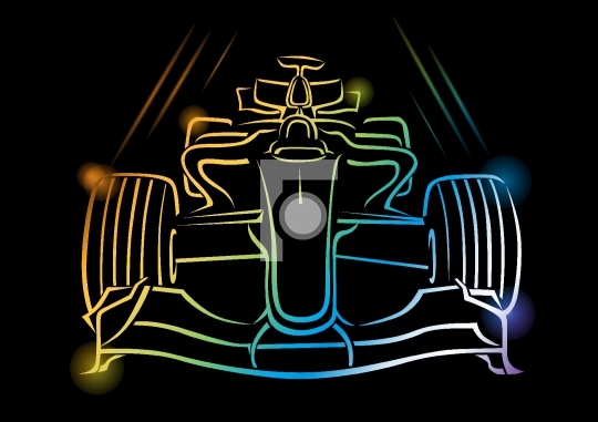 Formula 1 Car Vector Illustration - Stock Photo