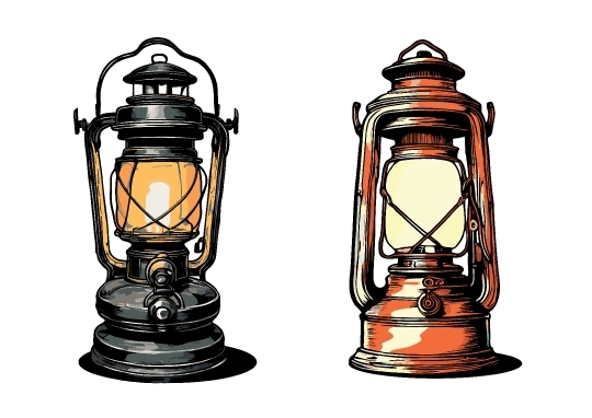 Free Antique Lantern Vector Illustration - AI Generative 