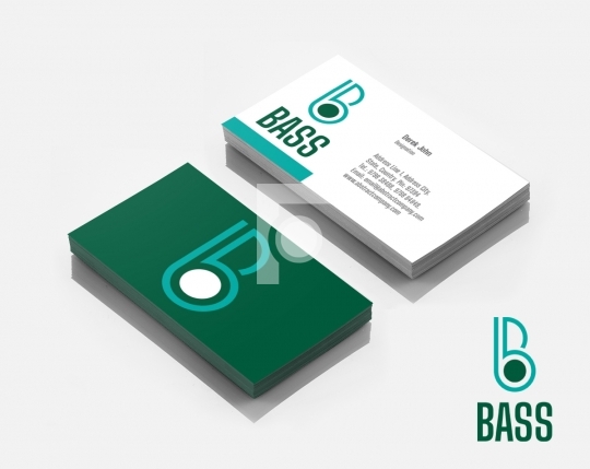 Free Bass B Letter Logo Design & Business Card Template for Star
