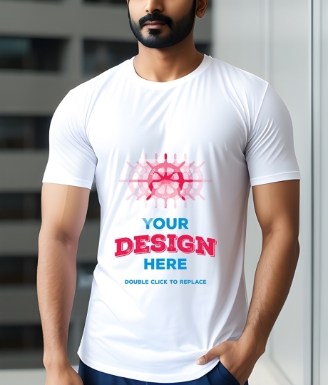 Free Indian Man Tshirt Mockup for White T-Shirt - AI Generative 