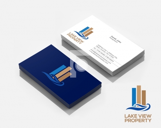 Free Lake View Property Dealer Logo Design & Business Card Templ